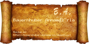 Bauernhuber Annamária névjegykártya