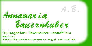 annamaria bauernhuber business card